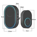 Vezeték nélküli csengő - 39 dallam - CR2032 - AC 220V - fekete