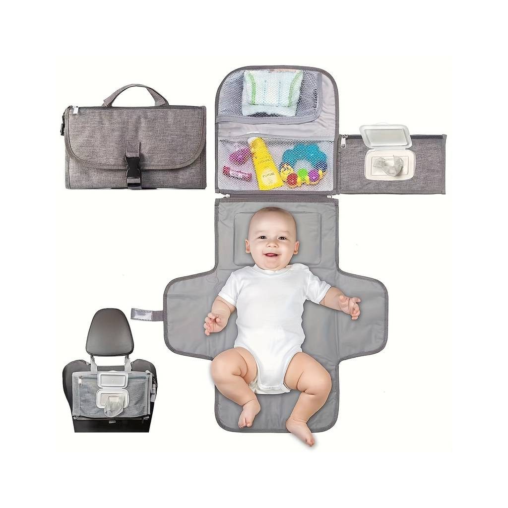 Pelenkázó neszeszer táska - 29 x 19 cm - szürke