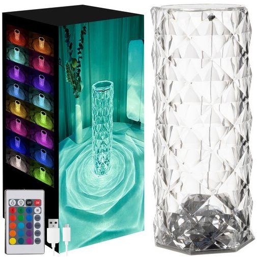 Rózsa hatású RGB LED-es lámpa - akkumulátoros - akril - USB