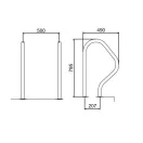 Rozsdamentes korlát, AISI316, 795 x 490 mm, 2 db / csomag