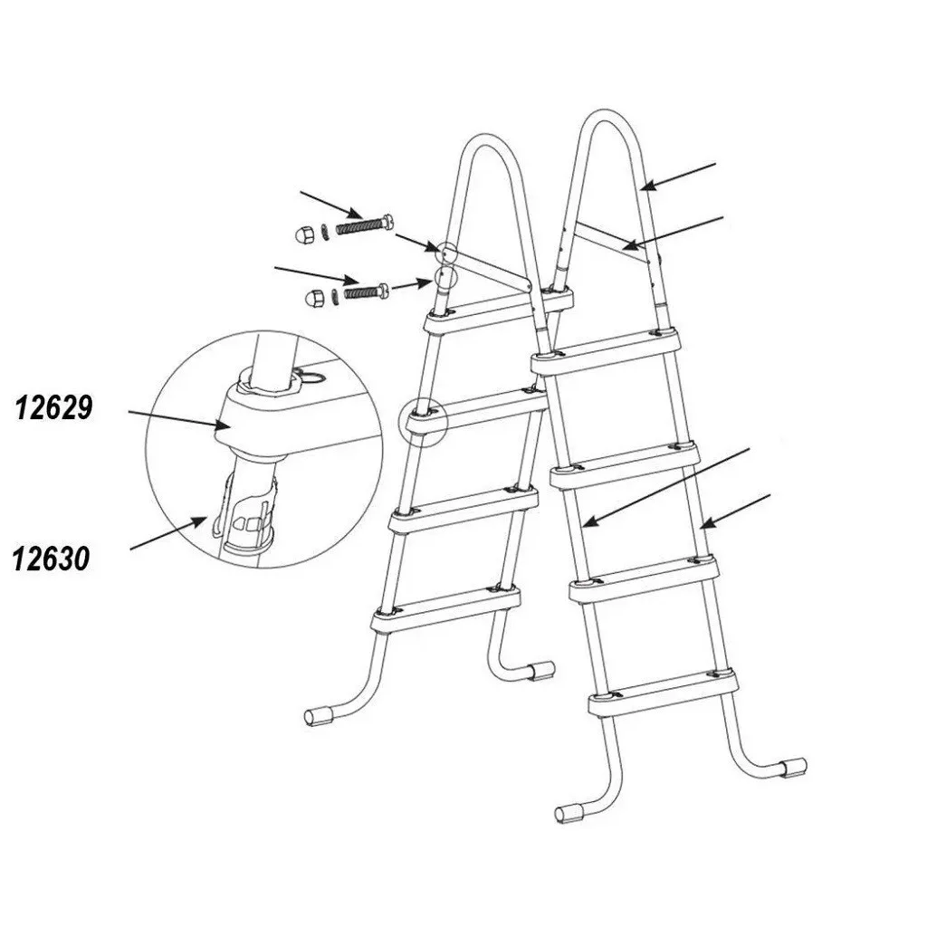 INTEX szürke biztonsági medence létra létrafok rögzítő hüvely, 97 - 132 cm magas létrához (12630)