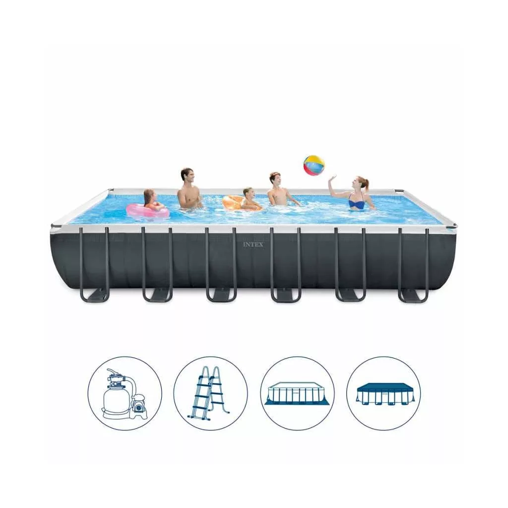 INTEX UltraSet XTR négyszögletű medence 732 x 366 x 132 cm homokszűrővel (26364)