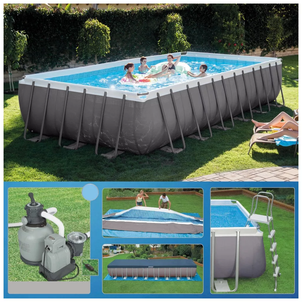 INTEX UltraSet XTR négyszögletű medence 732 x 366 x 132 cm homokszűrővel (26364)