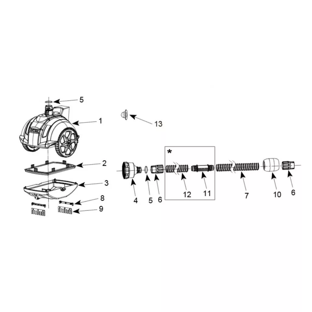 INTEX Auto Pool Cleaner ZX50 automata vízalatti medence porszívó robot (28007)