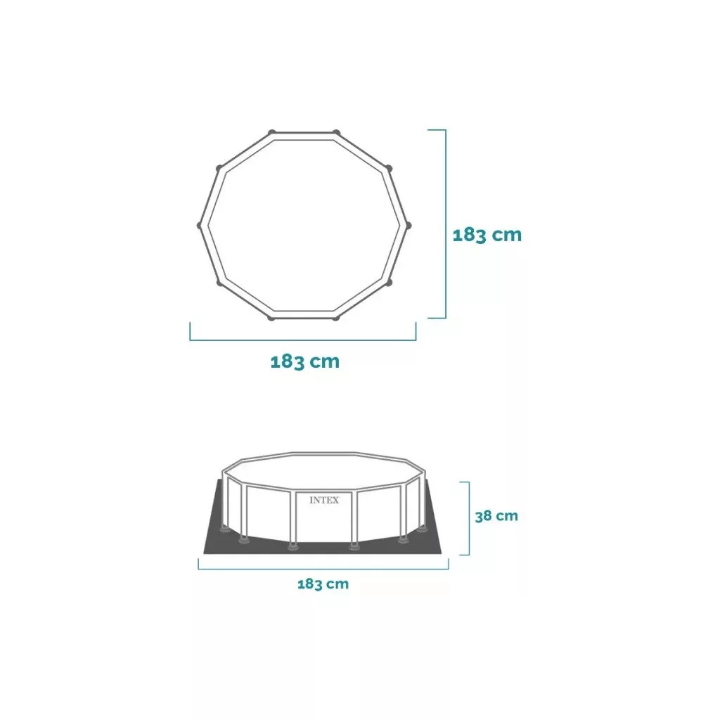 INTEX Metal Frame Canopy medence 183 x 38 cm, kék (28209)