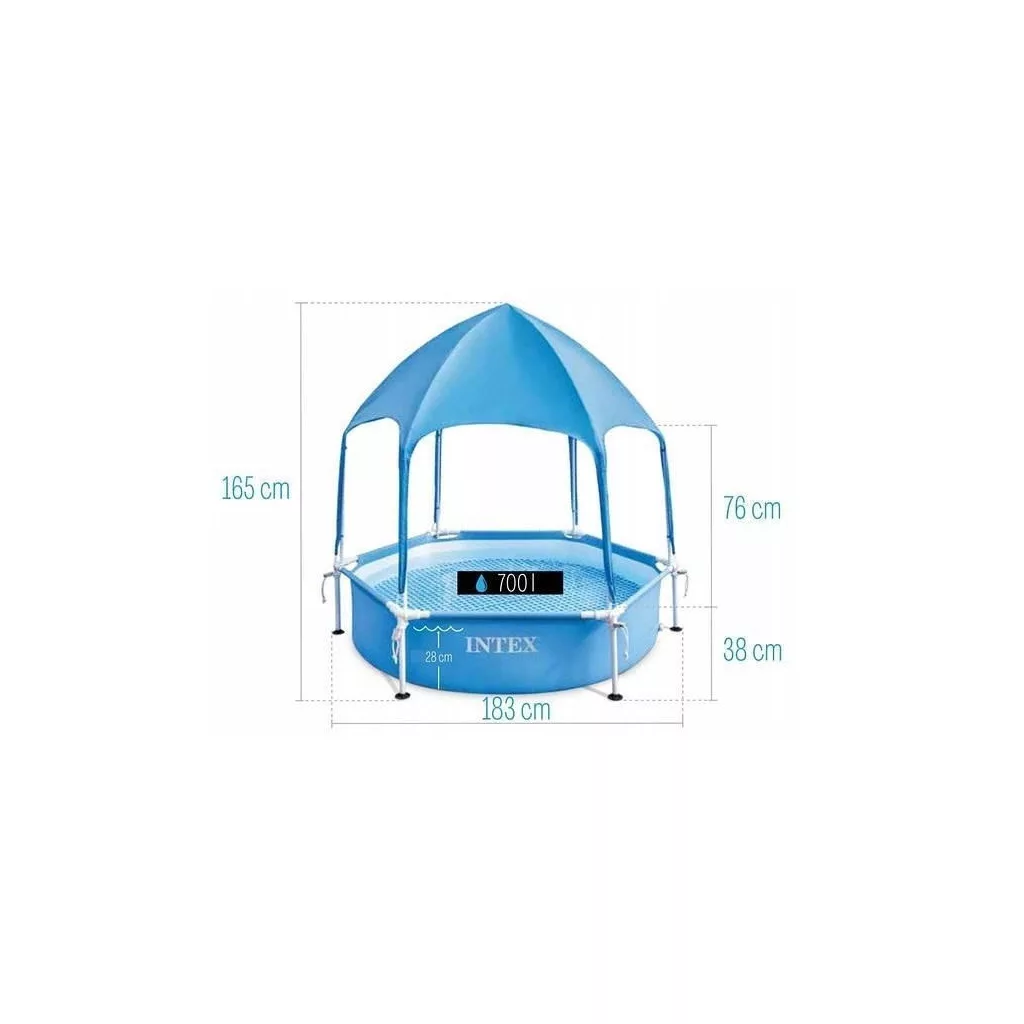 INTEX Metal Frame Canopy medence 183 x 38 cm, kék (28209)