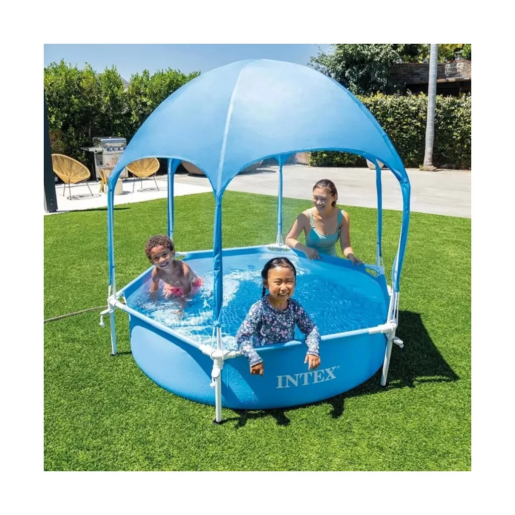 INTEX Metal Frame Canopy medence 183 x 38 cm, kék (28209)