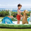 INTEX Jurassic Adventure Play Center felfújható vízicentrum, élménymedence, 201 × 201 × 36 cm