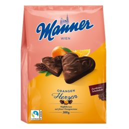 Manner szív alakú narancsos ostya (300 g)