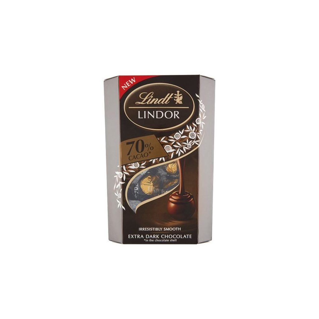 Lindt Lindor 70%  étcsokoládé golyók díszdobozban  (200 g)