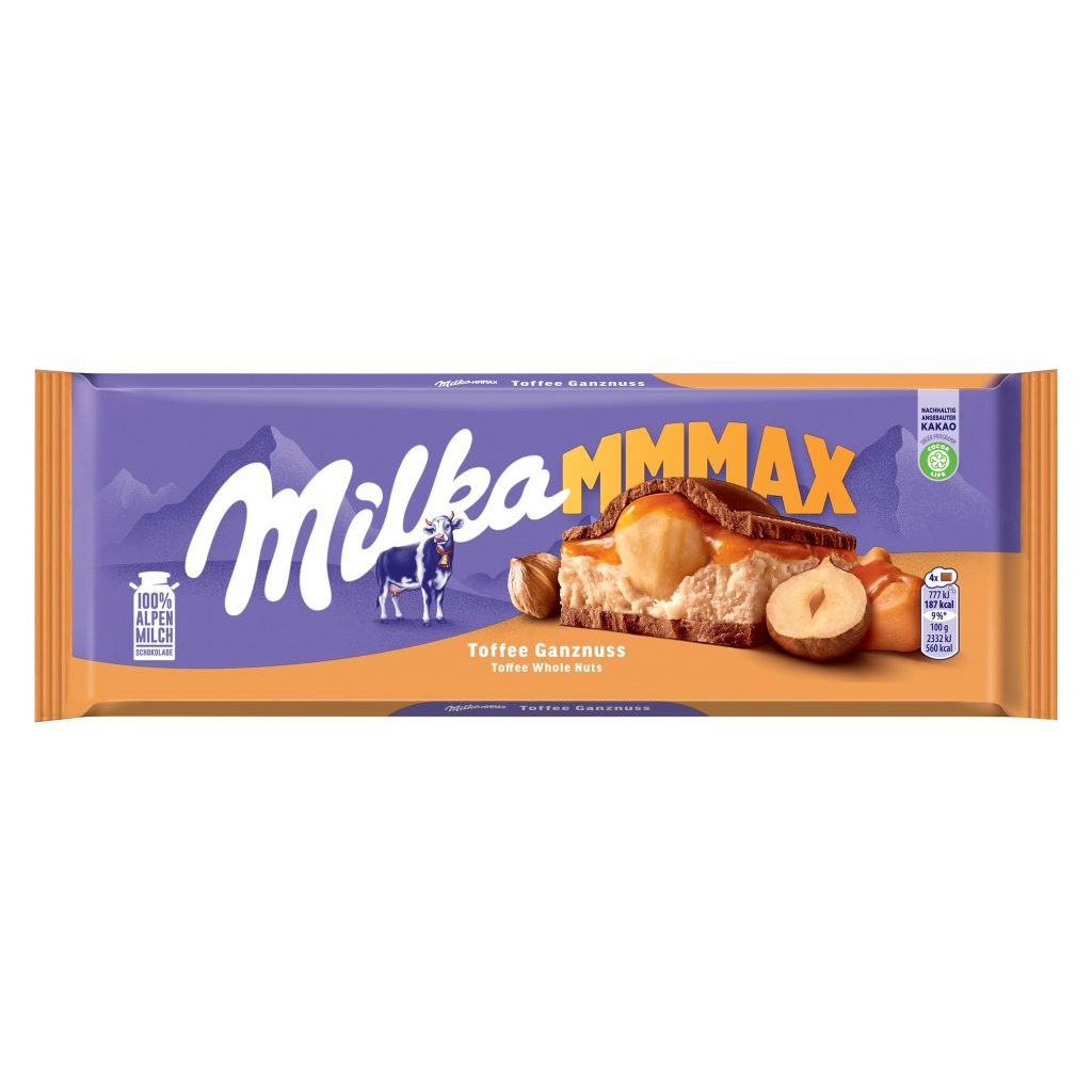 Milka MMMax  Karamellás-egészmogyorós táblás csokoládé (300 g)
