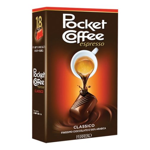 Pocket Coffe csokoládé 100% arabic kávéval töltve, 18 darabos 225g