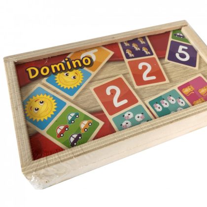 Domino fa játék (minták és számok)