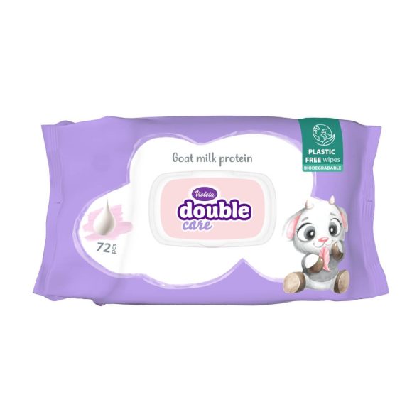 Violeta popsitörlő - double care (72 db)