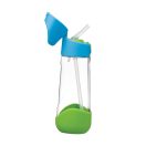B.box szívószálas tritán kulacs 600 ml (kék-zöld)