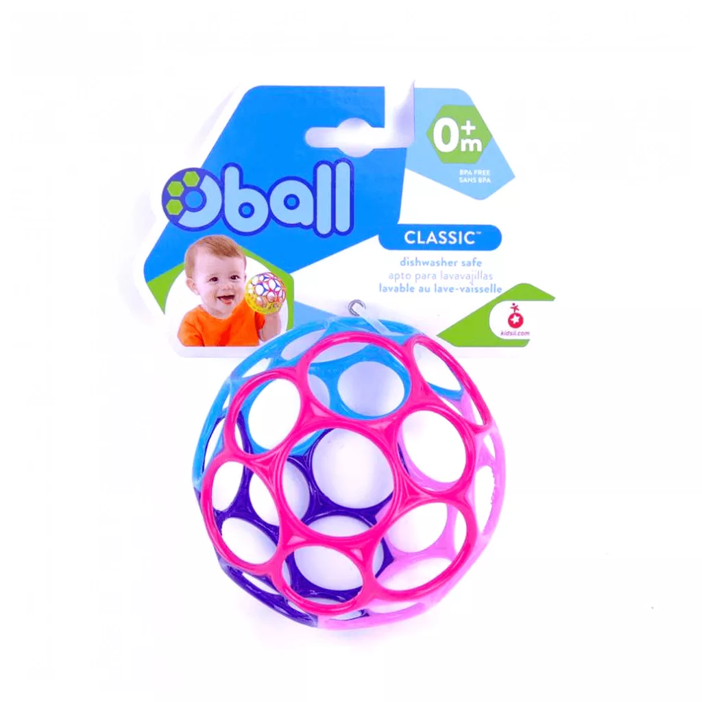 Oball labda játék 10 cm - lila-rózsaszín (0 hó+)