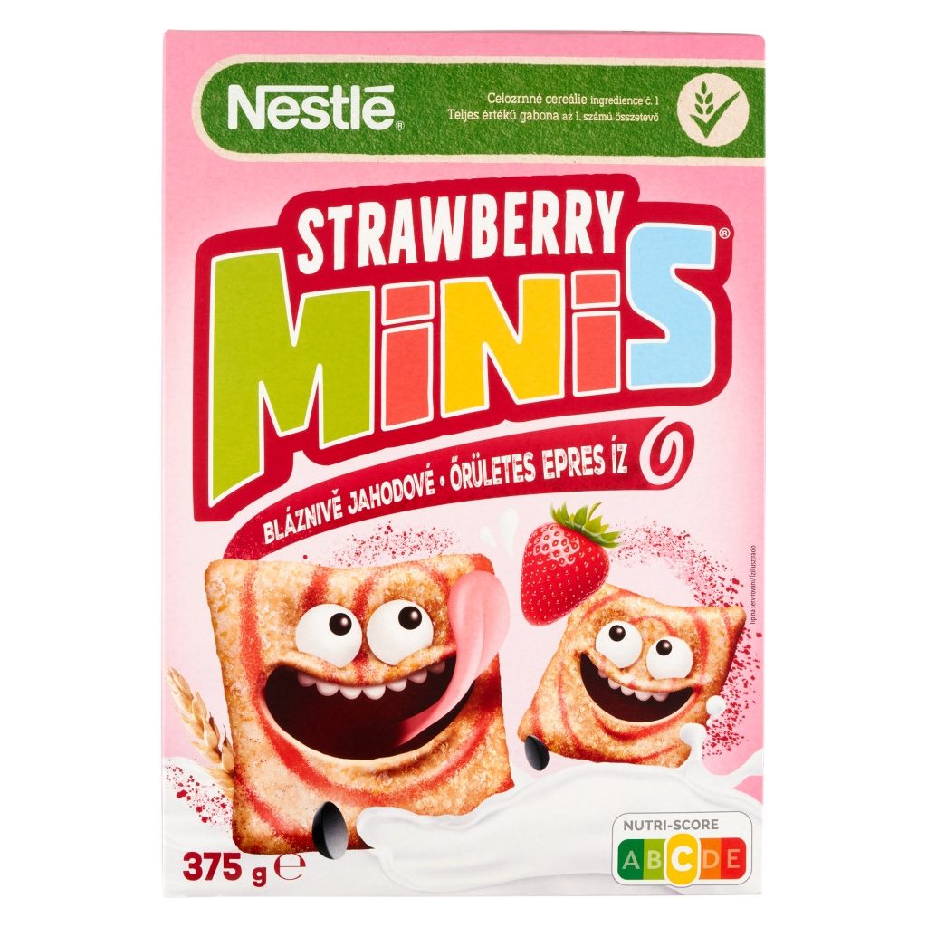 Strawberry Minis ropogós, epres gabonapehely (375 g)