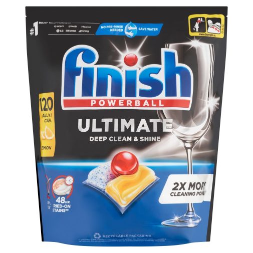 Finish Powerball Ultimate All in 1 mosogatógép-kapszula, lemon (120 db)