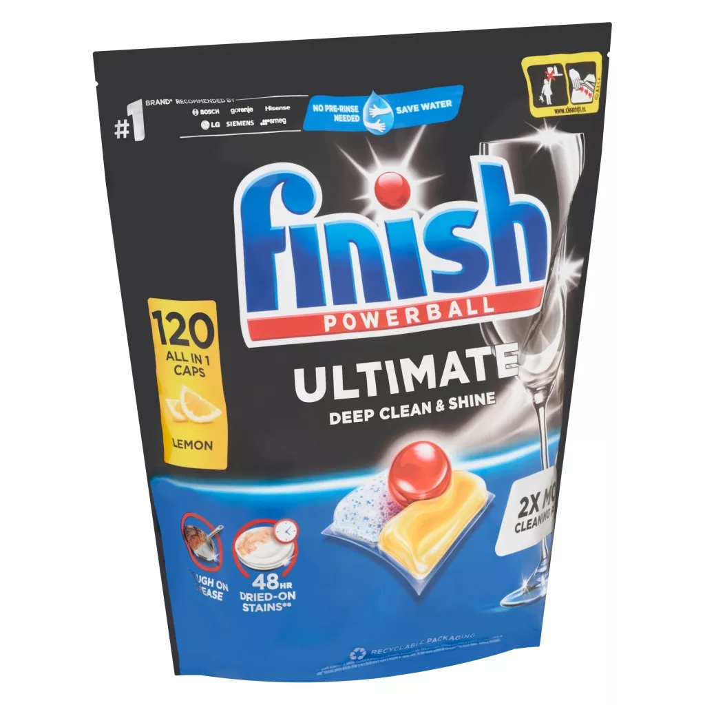 Finish Powerball Ultimate All in 1 mosogatógép-kapszula, lemon (120 db)
