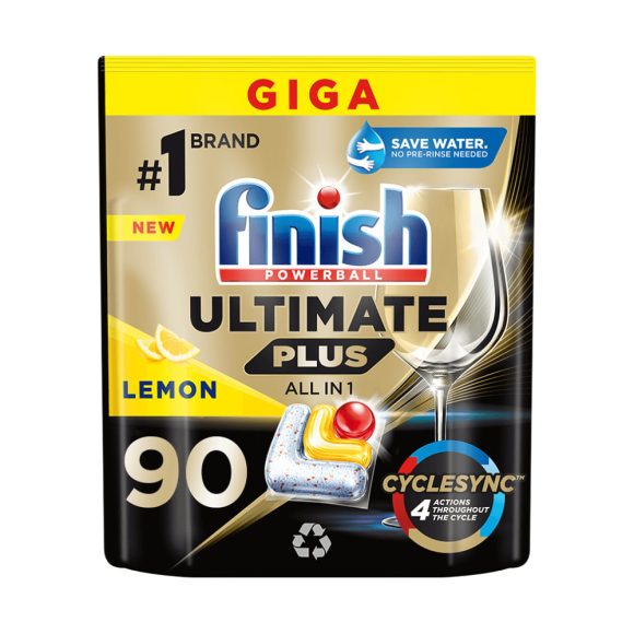Finish Powerball Ultimate Plus All in 1 mosogatógép-kapszula, lemon (90 db)