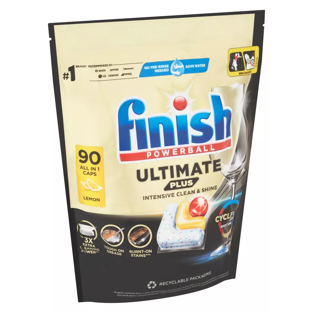 Finish Powerball Ultimate Plus All in 1 mosogatógép-kapszula, lemon (90 db)