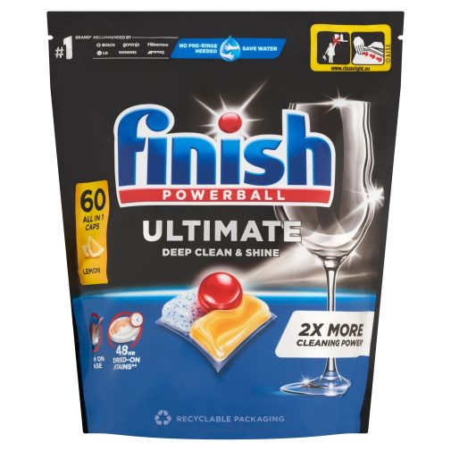 Finish Powerball Ultimate All in 1 mosogatógép-kapszula, lemon (60 db)