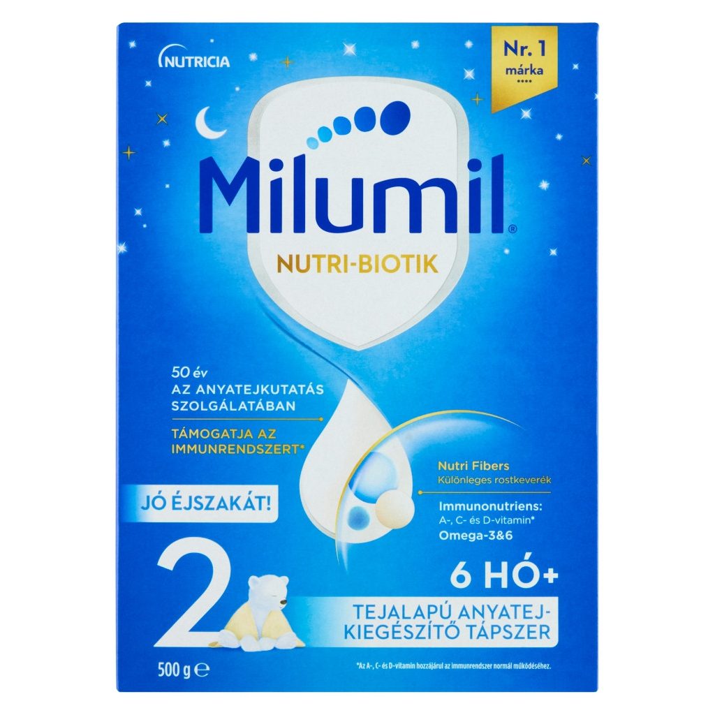 Milumil Jó éjszakát! 2 tejalapú, anyatej-kiegészítő tápszer 6 hó+ (500 g)