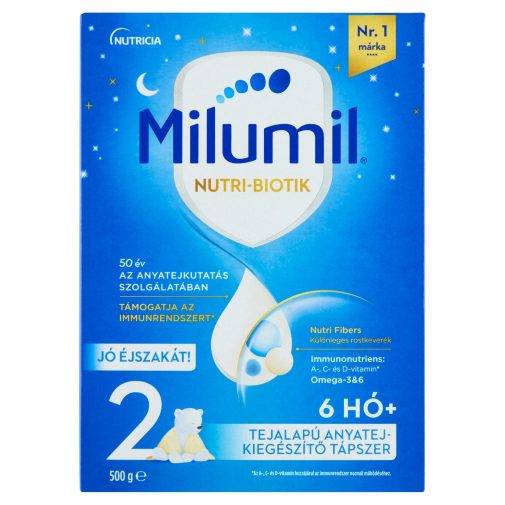 Milumil Jó éjszakát! 2 tejalapú, anyatej-kiegészítő tápszer 6 hó+ (500 g)