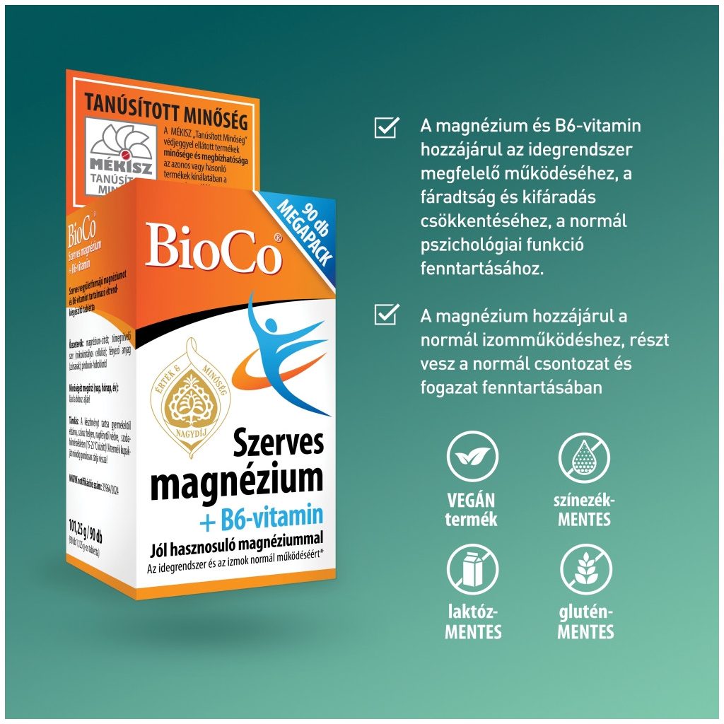 BioCo Szerves Magnézium+B6 megapack (90 db)
