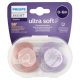 Philips AVENT SCF091/09 Ultrasoft Premium játszócumi 0-6hó lányos, 2 db (állatos)