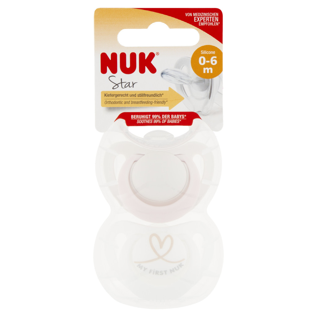 NUK Star szilikon cumi 0-6hó 2 db (lány)