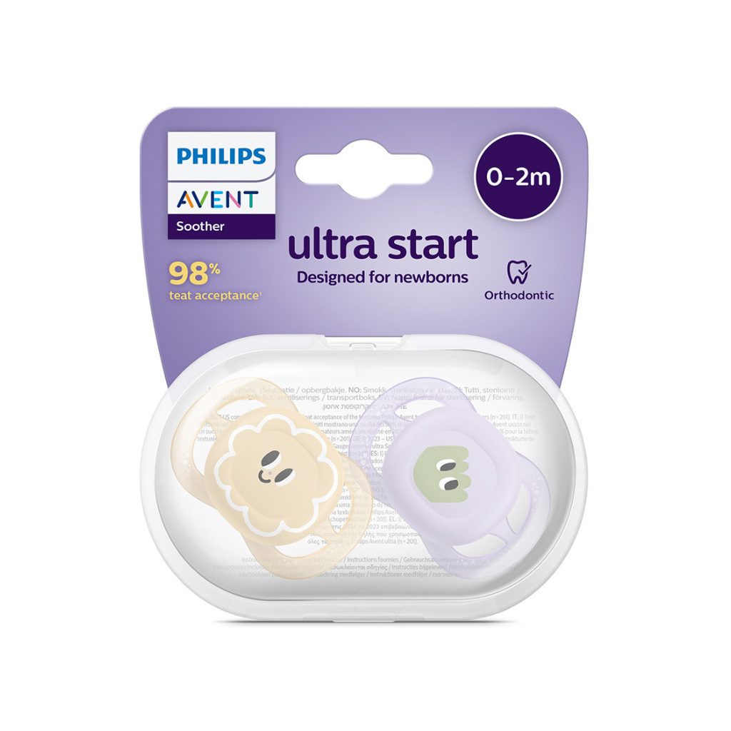 Philips AVENT SCF075/03 Ultra start játszócumi mintás 0-2hó, lányos (2 db)