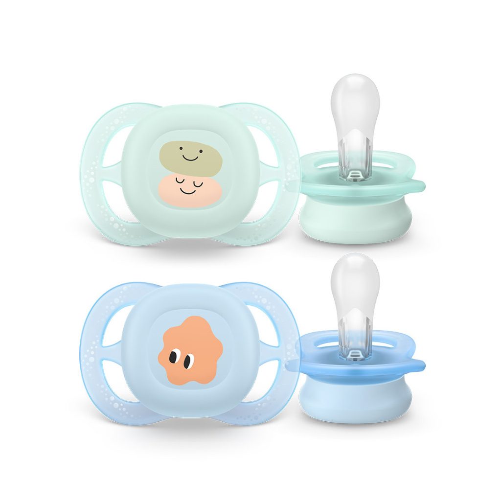 Philips AVENT SCF075/04 Ultra start játszócumi mintás 0-2hó, fiús (2 db)