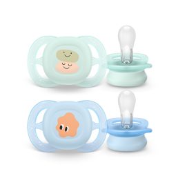  Philips AVENT SCF075/04 Ultra start játszócumi mintás 0-2hó, fiús (2 db)