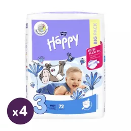   Bella Happy pelenka, Midi 3, 4-9 kg, HAVI PELENKACSOMAG 288 db