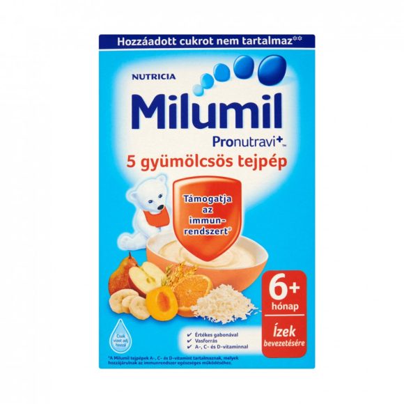 Milumil 5 gyümölcsös tejpép 6 hó+ (225 g)