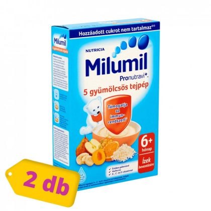 Milumil 5 gyümölcsös tejpép 6 hó+ (2x225 g) 