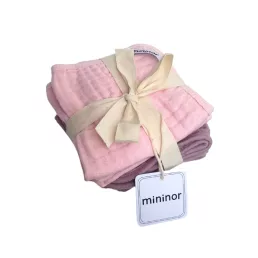 Mininor biopamut kendő 25x25 cm 6 db (rózsaszín/lila)