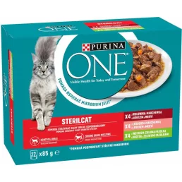   Purina One Sterilcat alutasakos macskaeledel marhával, lazaccal és pulykával (12x85 g)