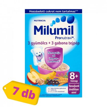 Milumil 3 gyümölcs + 3 gabona tejpép 8 hó+ (7x225 g)