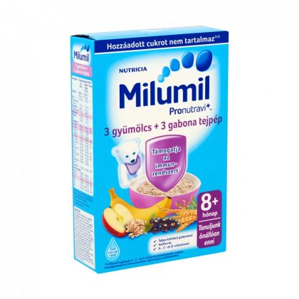 Milumil 3 gyümölcs + 3 gabona tejpép 8 hó+ (225 g)