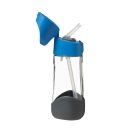 B.box szívószálas tritán kulacs 450 ml (kék-szürke)