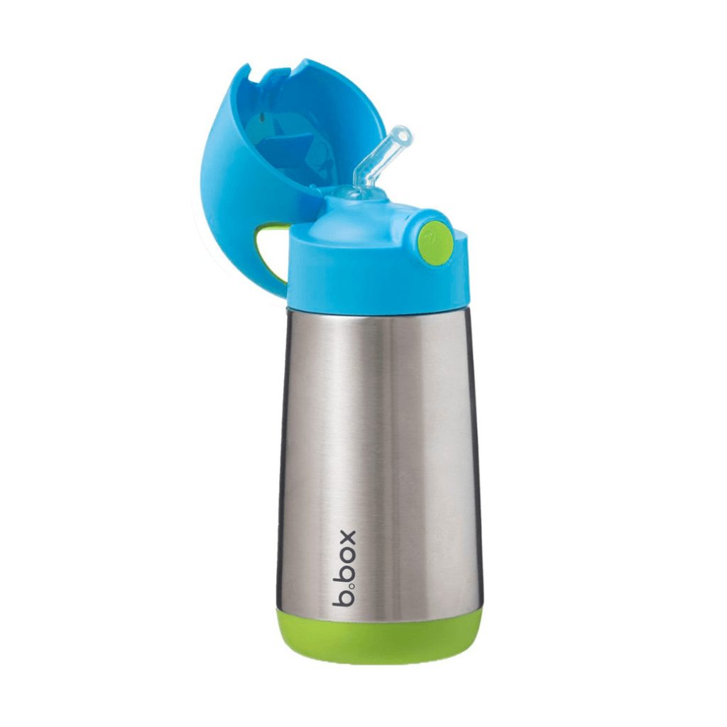 B.box hőtartó szívószálas fémkulacs 350 ml (kék-zöld)