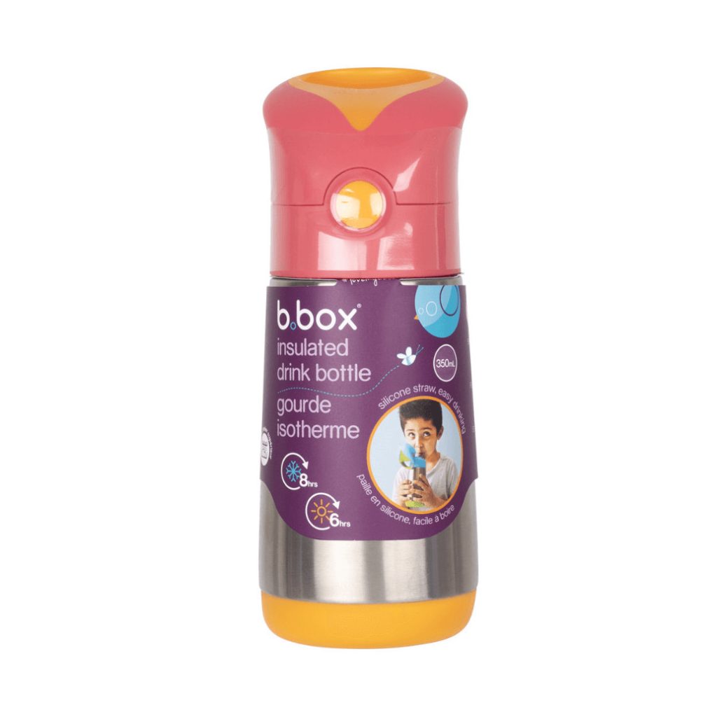 B.box hőtartó szívószálas fémkulacs 350 ml (rózsa-narancs)