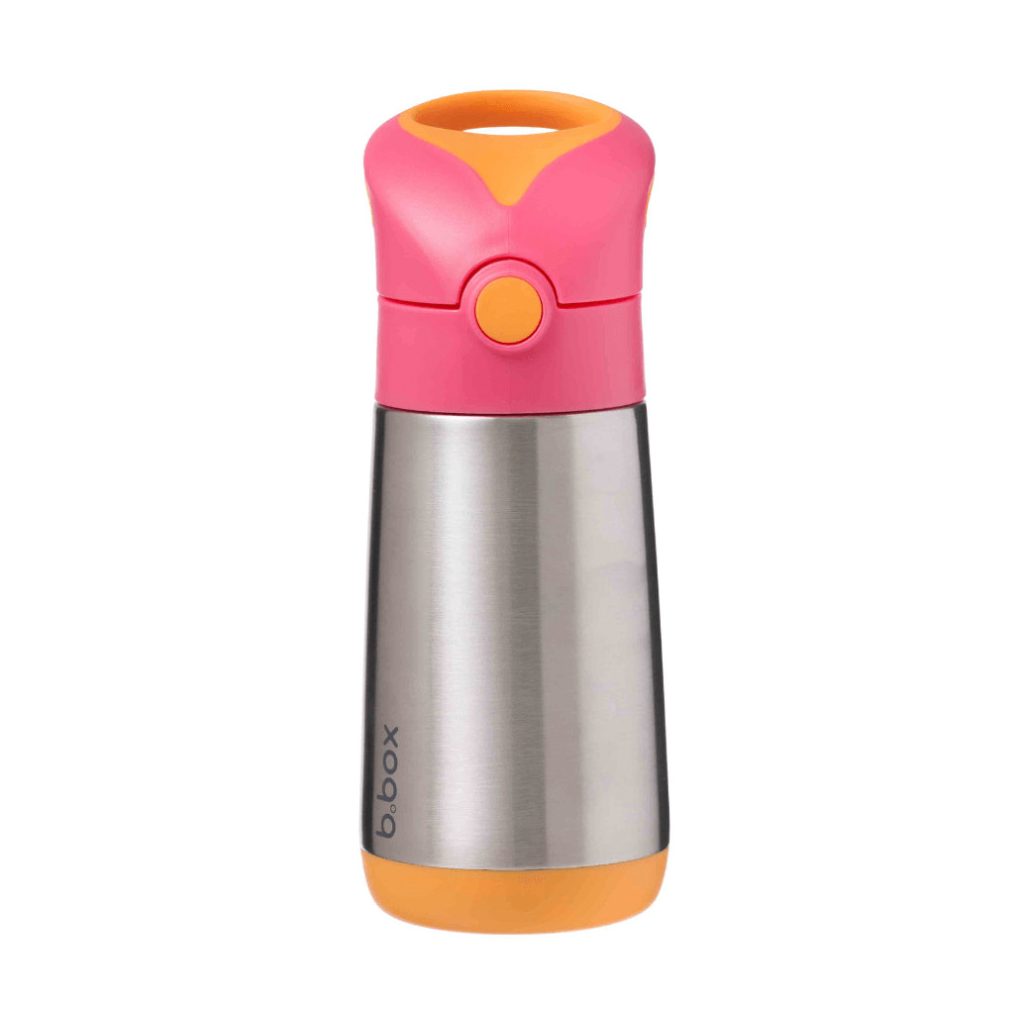 B.box hőtartó szívószálas fémkulacs 350 ml (rózsa-narancs)