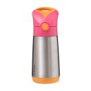 B.box hőtartó szívószálas fémkulacs 350 ml (rózsa-narancs)