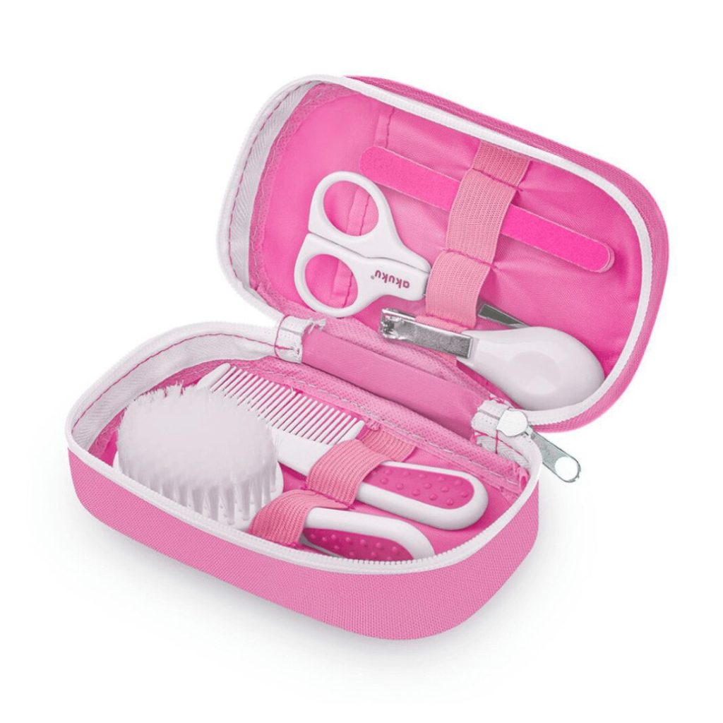 Akuku baba manikűrkészlet és fésű-kefe szett (pink)