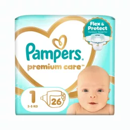   Pampers Premium Care pelenka, Újszülött 1, 2-5 kg, 26 db + AJÁNDÉK Baba az autóban matrica