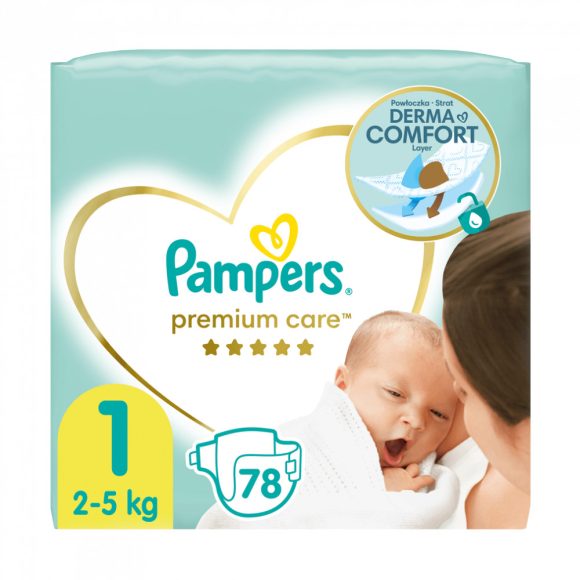 Pampers Premium Care pelenka, Újszülött 1, 2-5 kg, 78 db
