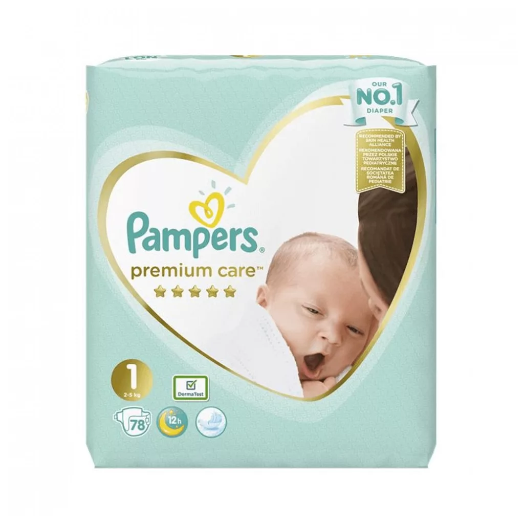 Pampers Premium Care pelenka, Újszülött 1, 2-5 kg, 78 db